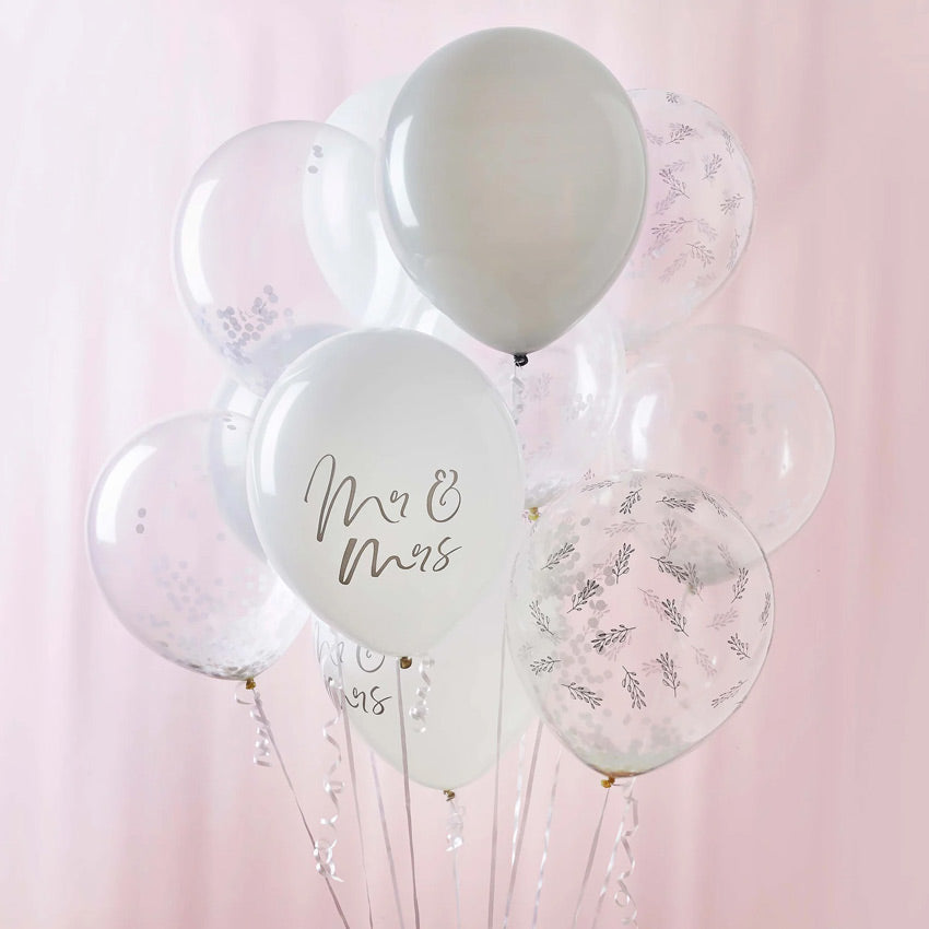 Set Latex Balloons "Mr & Mrs"