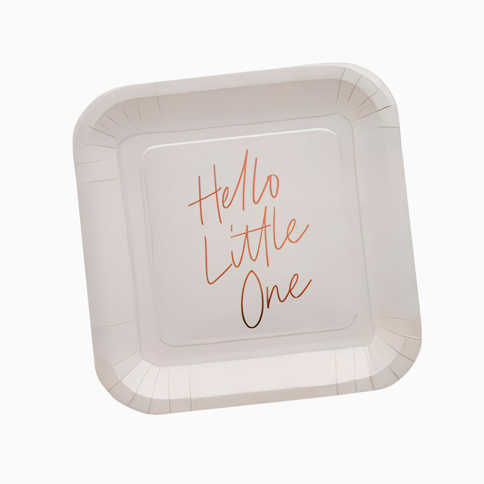 Square plate "Hello Little One"