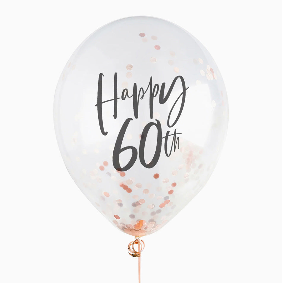 Confeti Globo "Happy 60" Rose gold