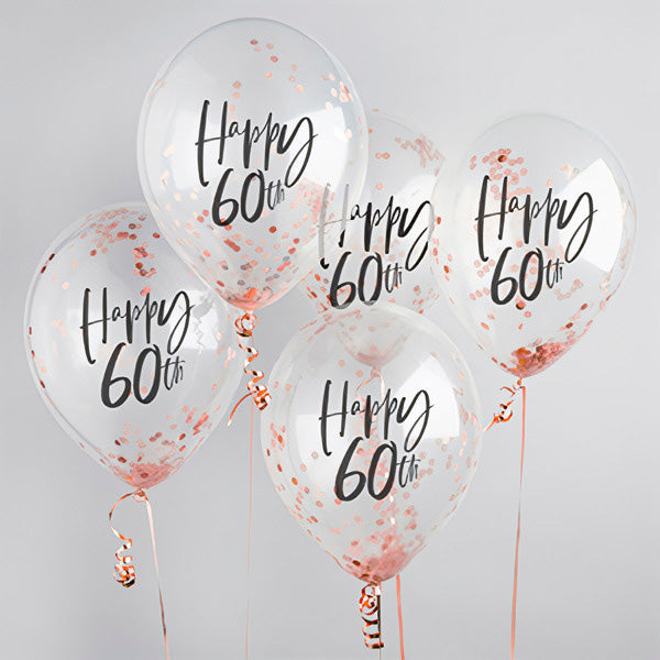 Confeti Globo "Happy 60" Rose gold