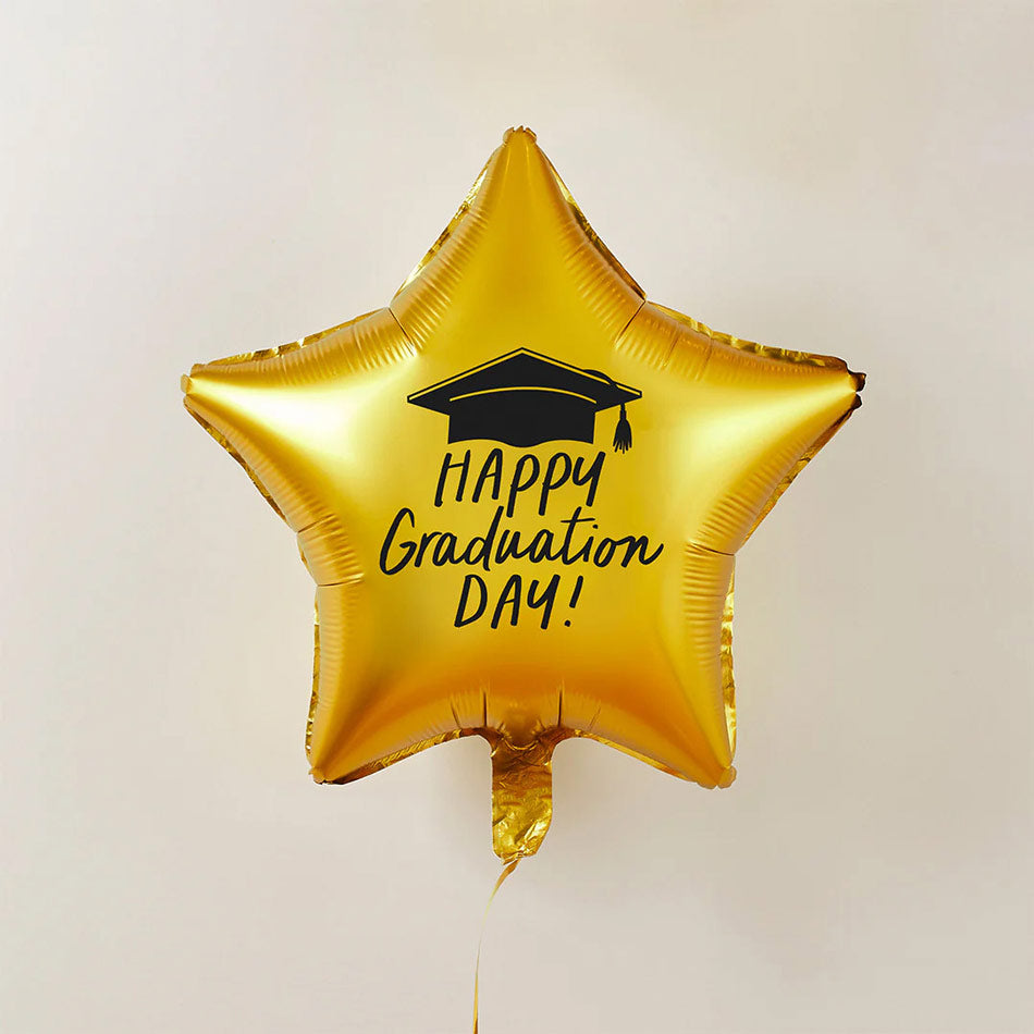 Foglio globo "Happy Graduation Day" Gold