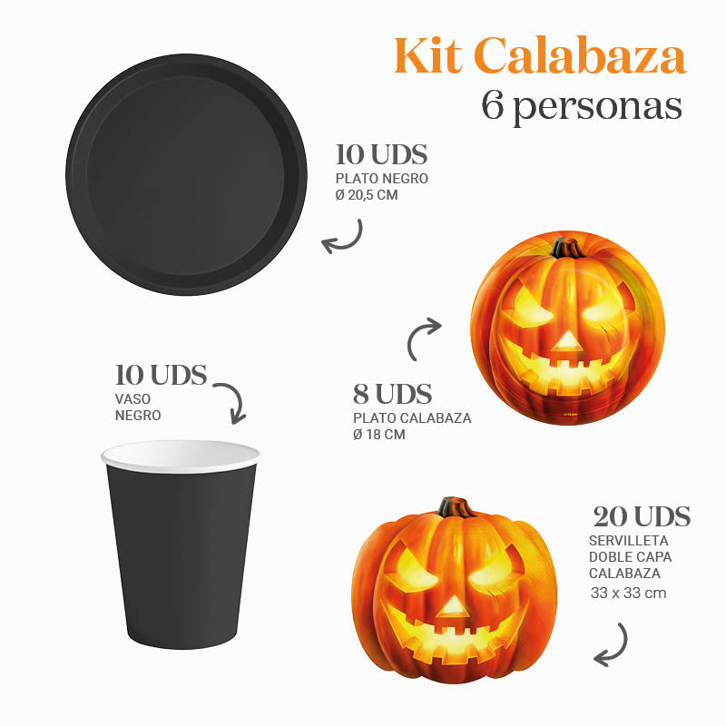 Kit Mesa Basic Calabaza 6 Personas