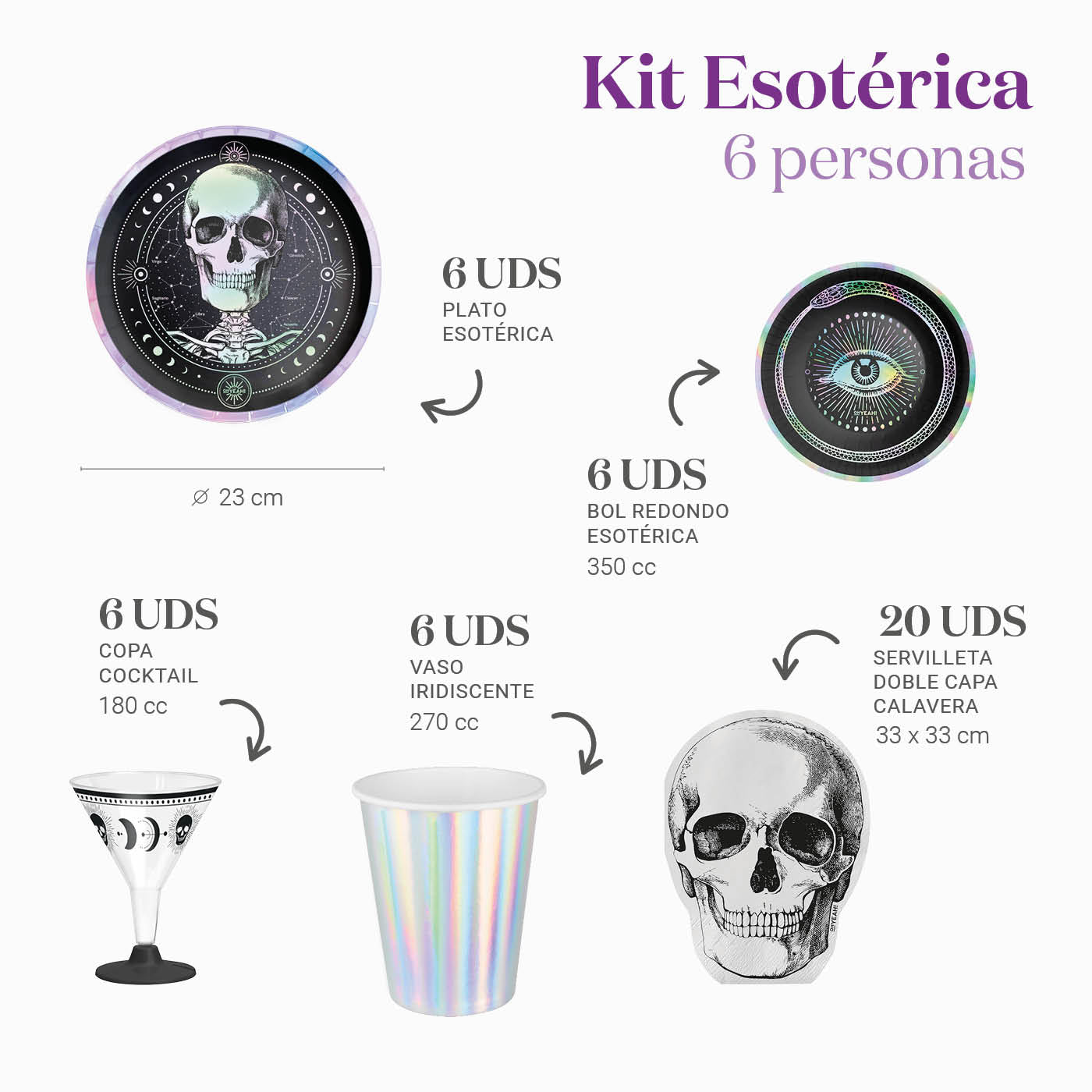 6 Personen 44 United Esoteric Table Kit