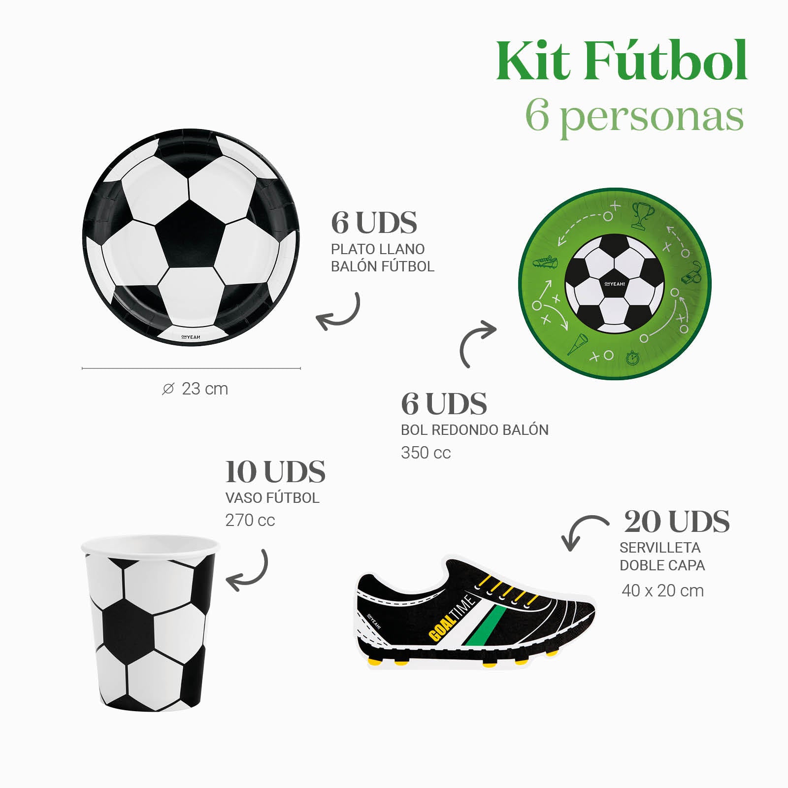 Kit da tavolo di base 6 persone calcio