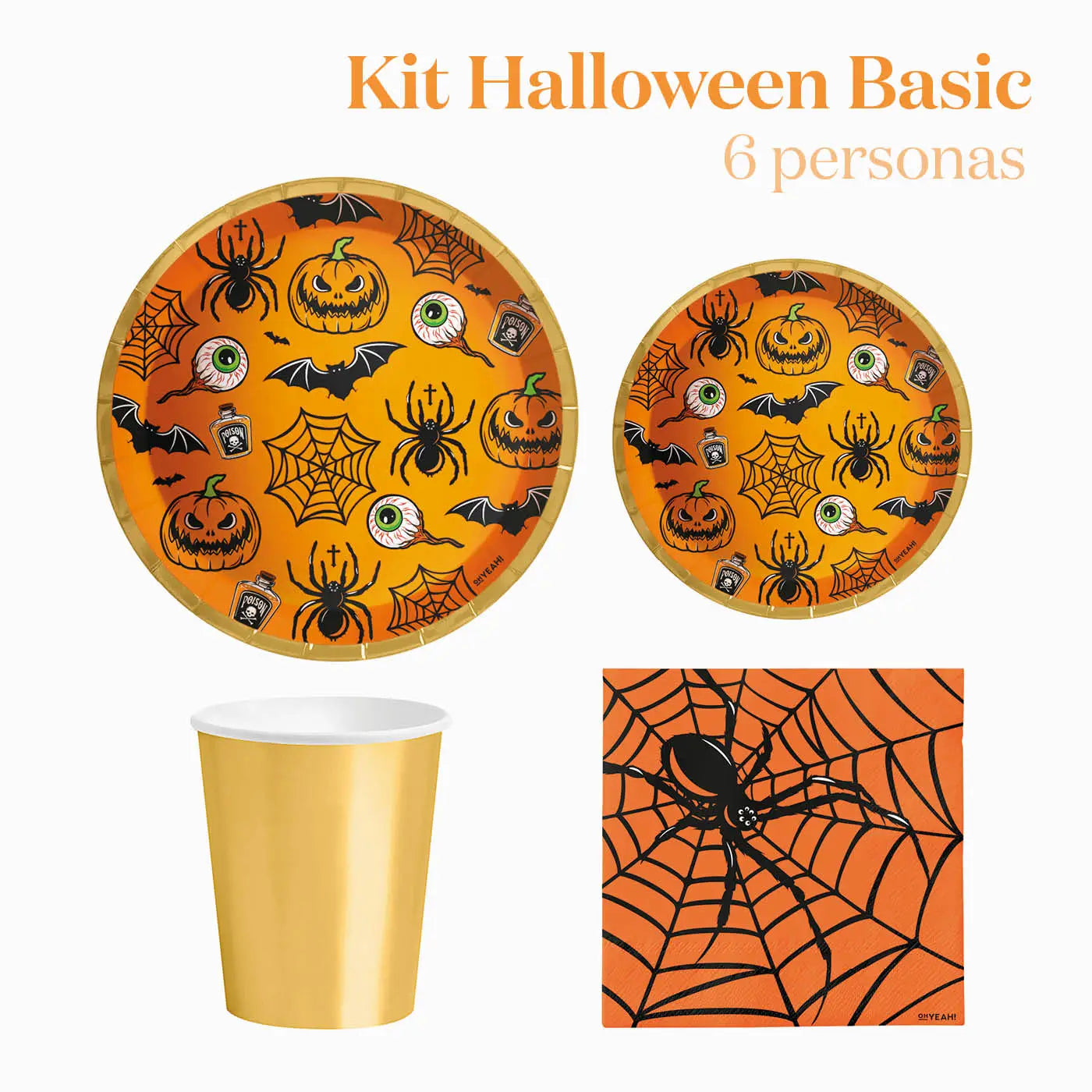 Grundlegende Halloween -Tisch -Kit 6 Personen