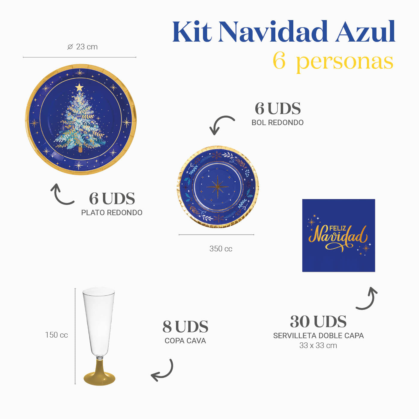 Basic Christmas Kit Blue Night 6 People