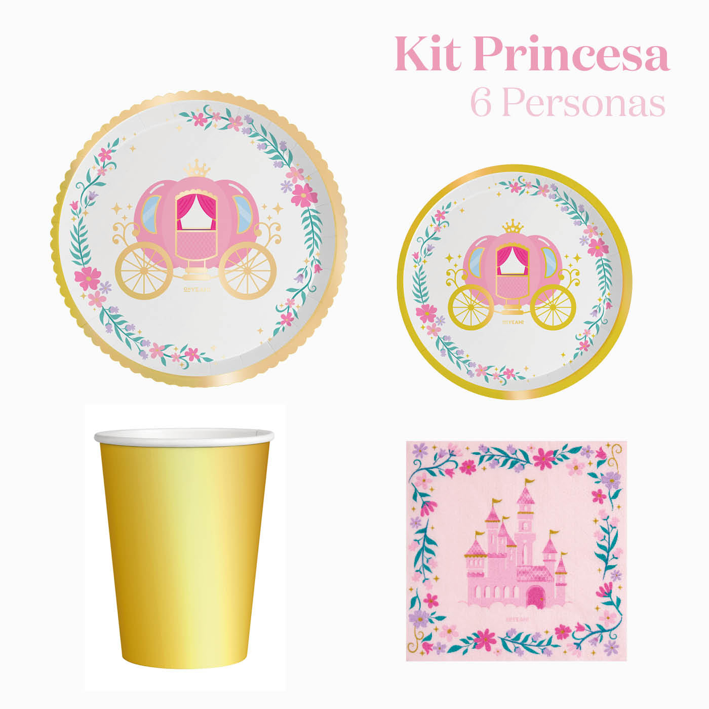 Kit Mesa Basic 6 Personas Princesa