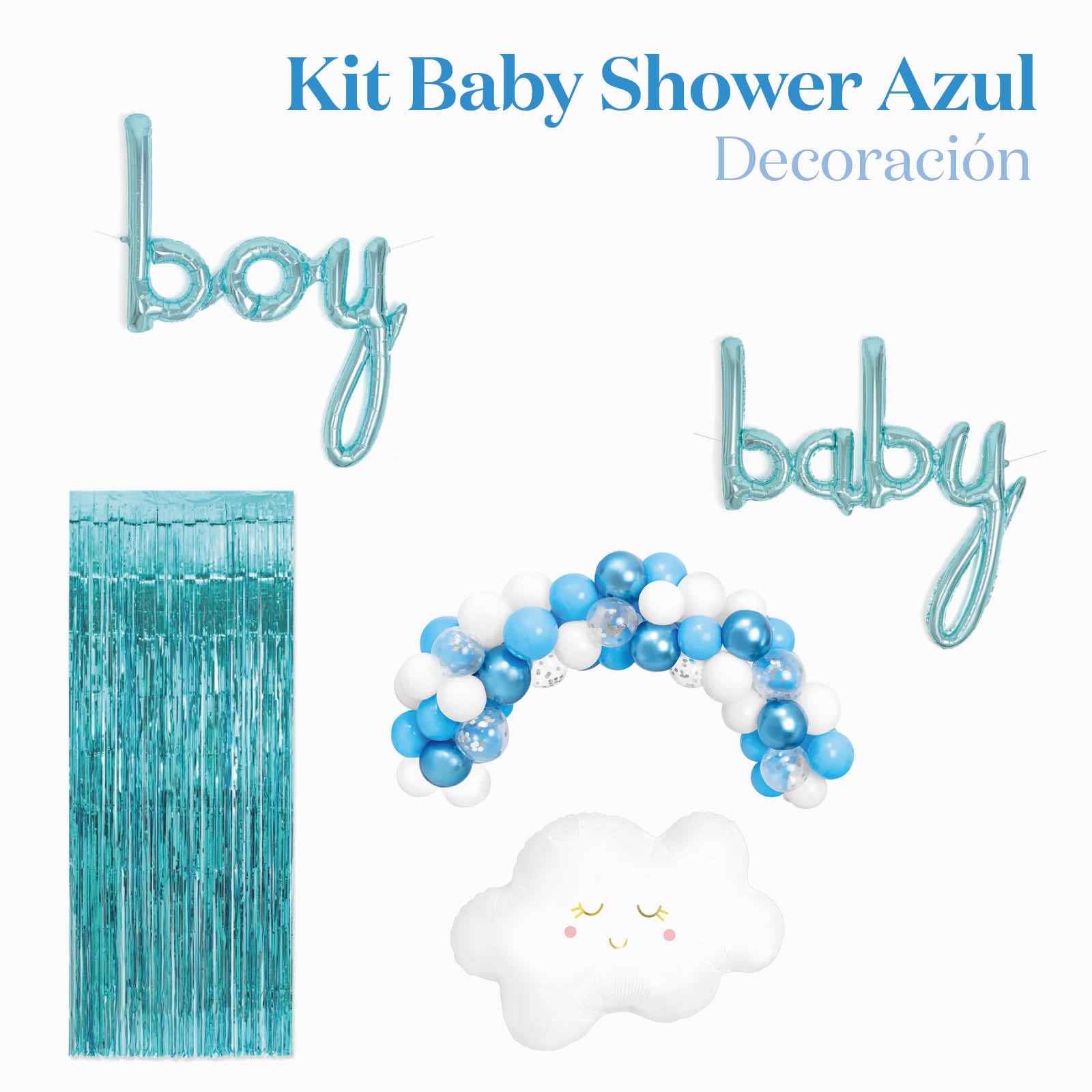 Kit Decoración Ambiente Baby Shower Azul