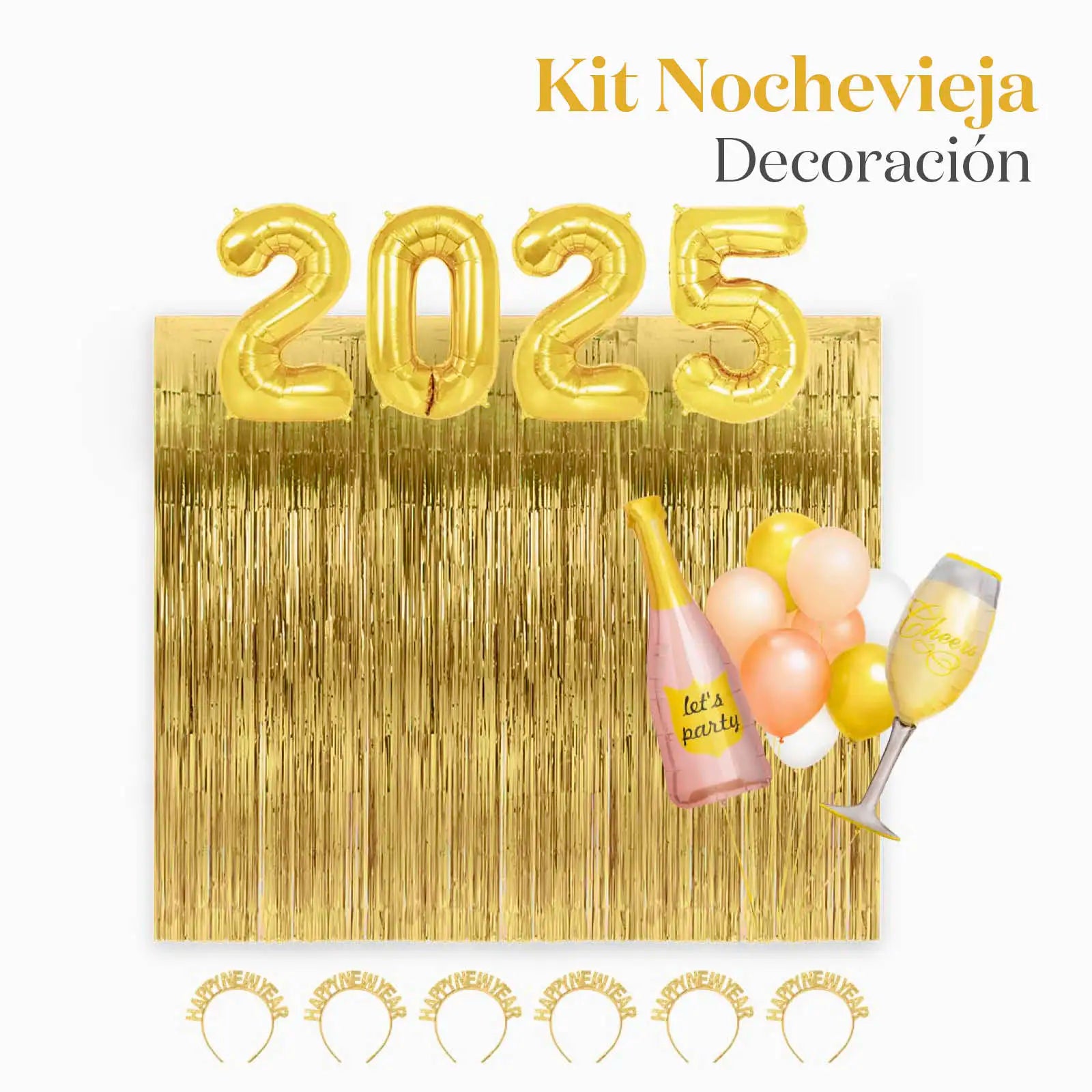 Deco Kit Photocall Novieja 2025 6 Gold People 23 UDs