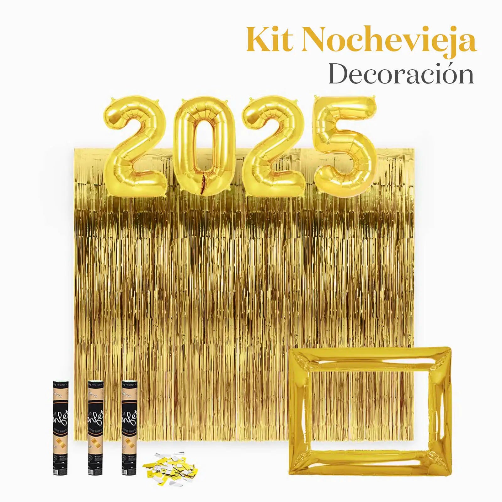 Deco Kit Fotocall Véspera de Ano Novo 2025 Ouro