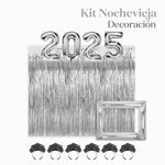 Kit Deco Photocall Nochevieja 2025 6 Personas Plata