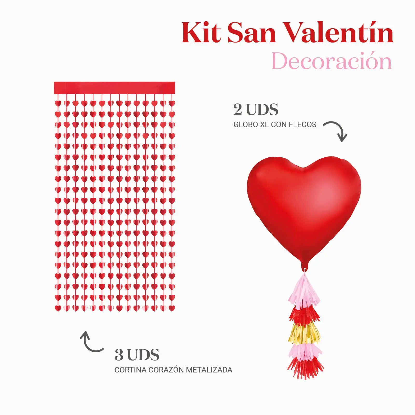 Kit déco fotocall San Valentín Heart