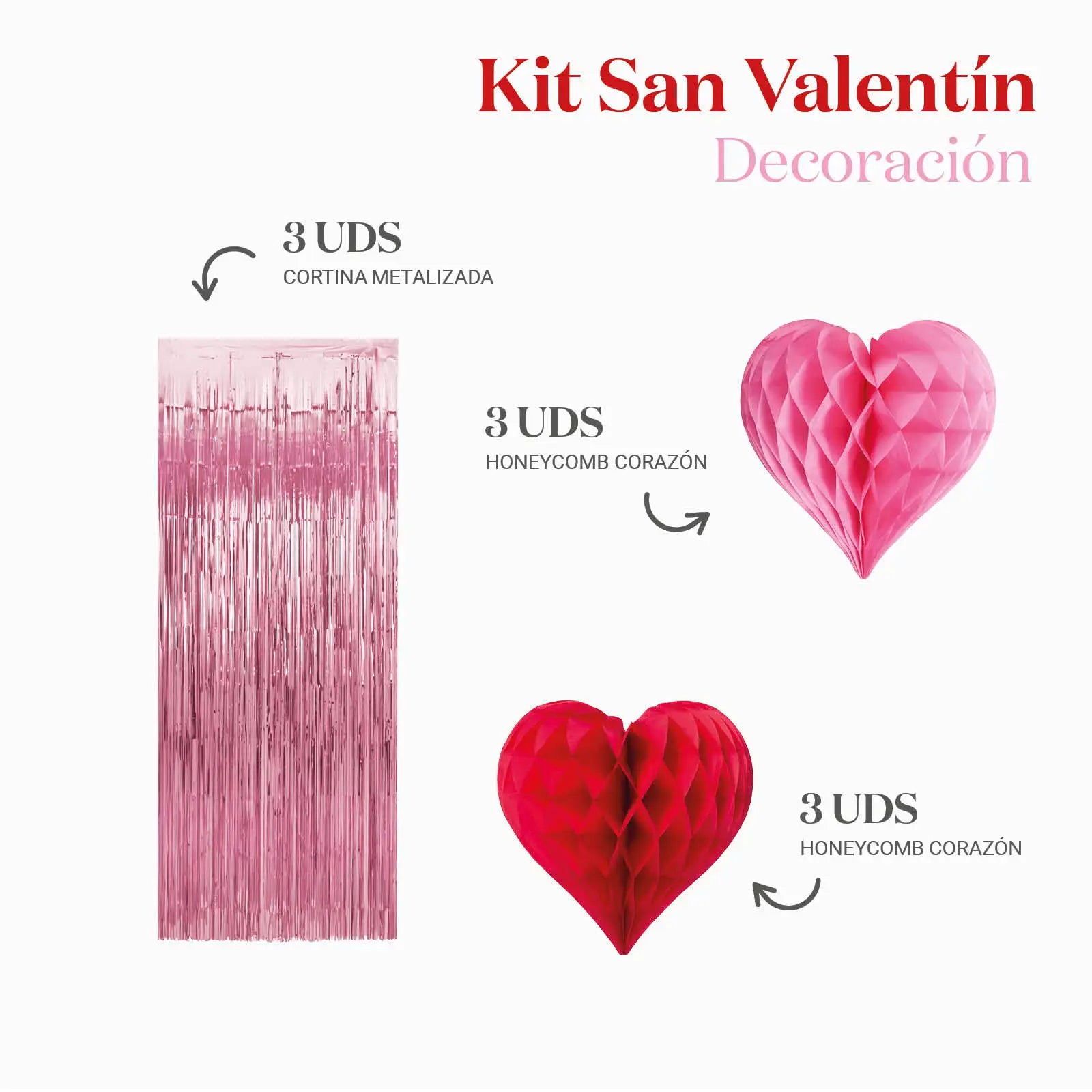 DECO KIT SAN VALENTINE GUIRNALDA ROSA