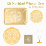 Premium Winter Table Kit 12 Gold Menschen