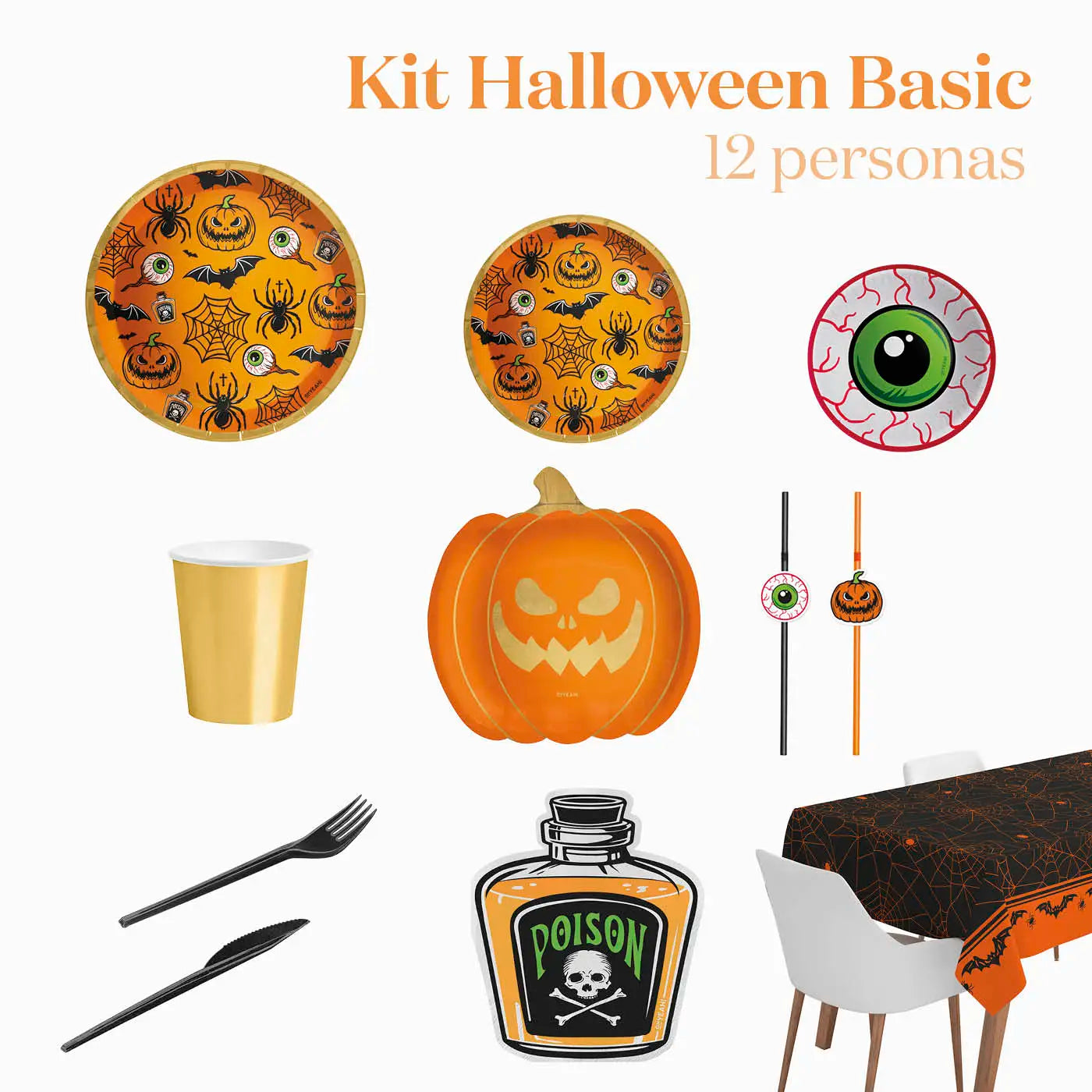 Kit da tavolo Halloween premium 12 persone