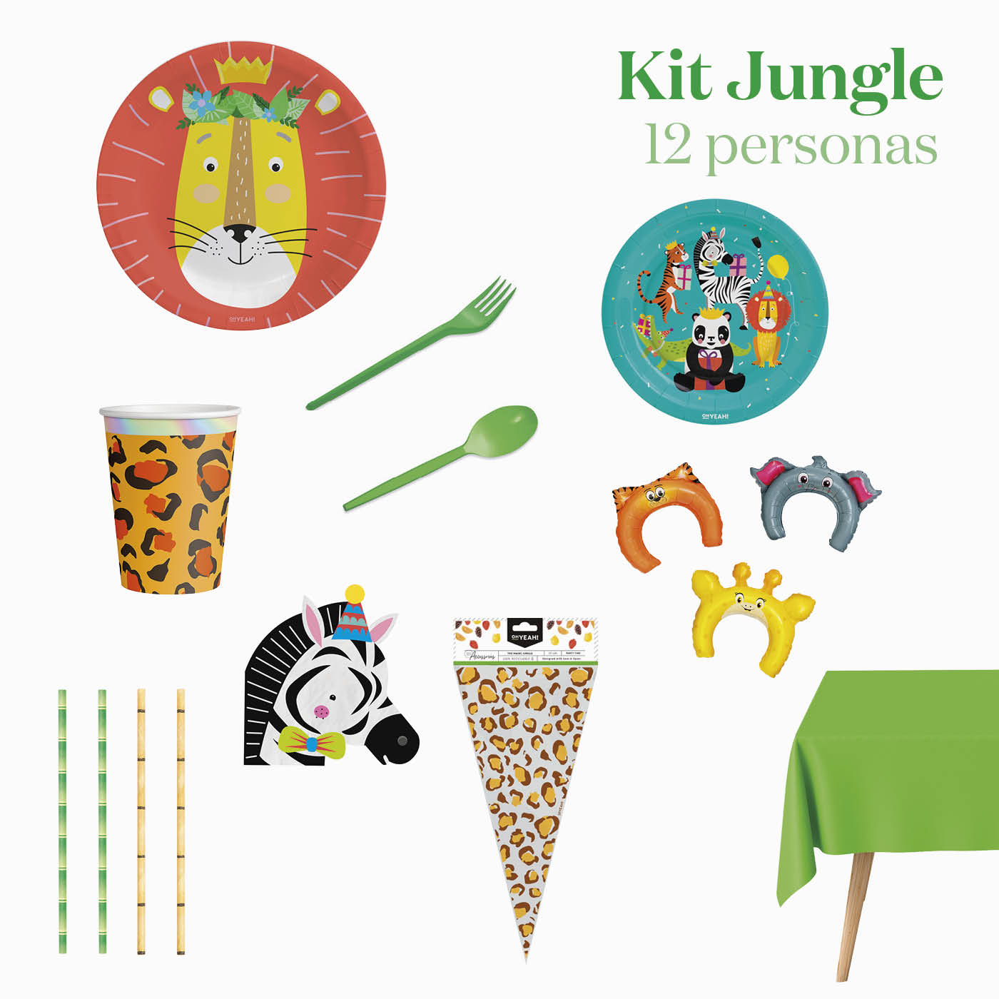 Kit da tavolo premium 12 persone Safari