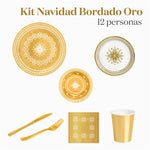 Kit da tavolo premium ricamato d'oro 12 persone