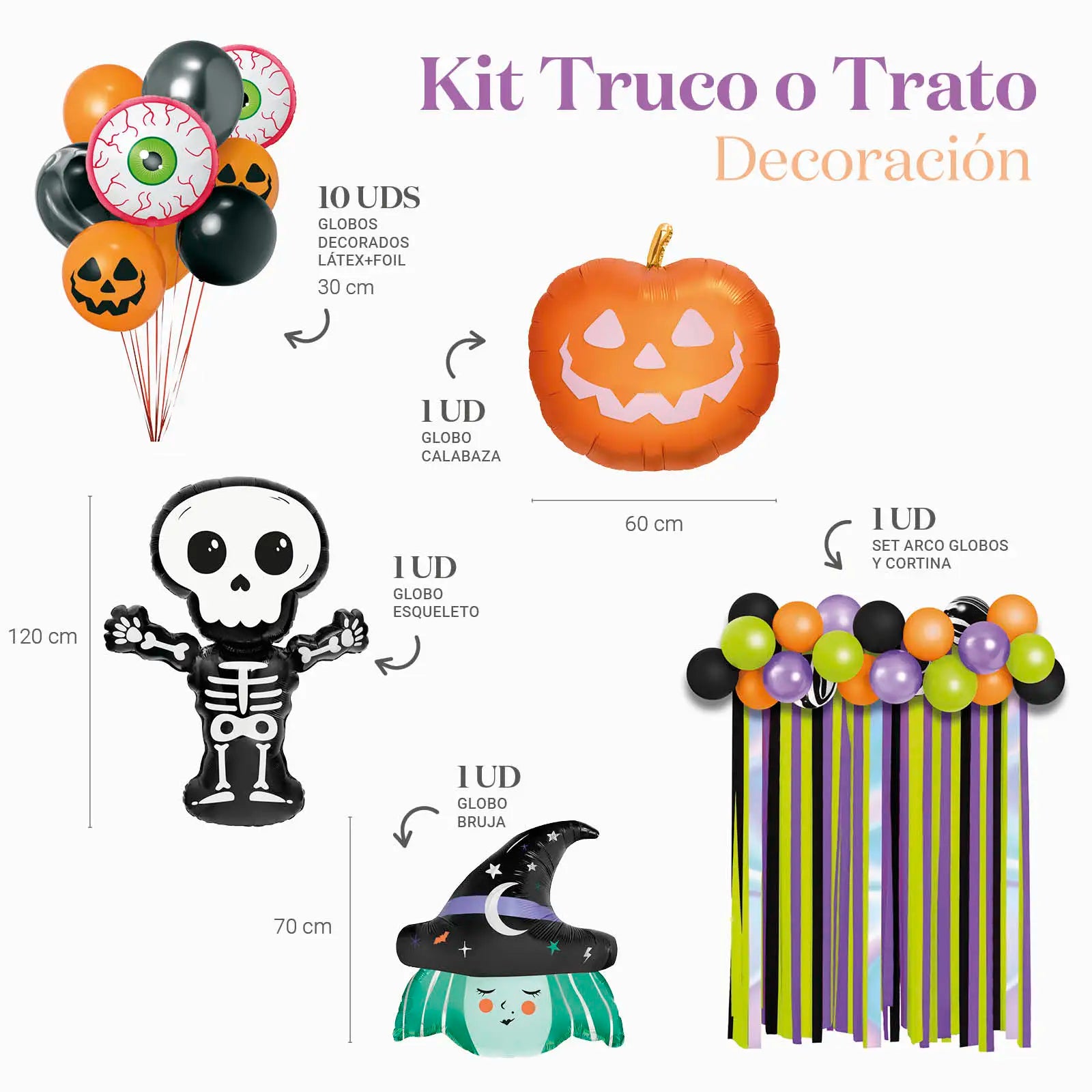 Kit de decoração do ambiente de truque ou tratamento