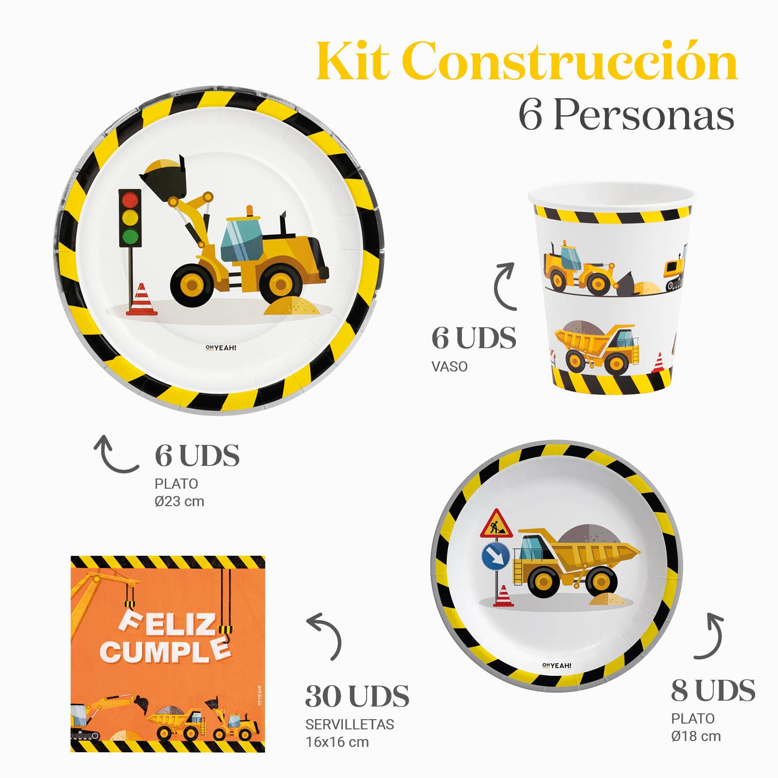 Kit Mesa Basic 6 Personas Construcción