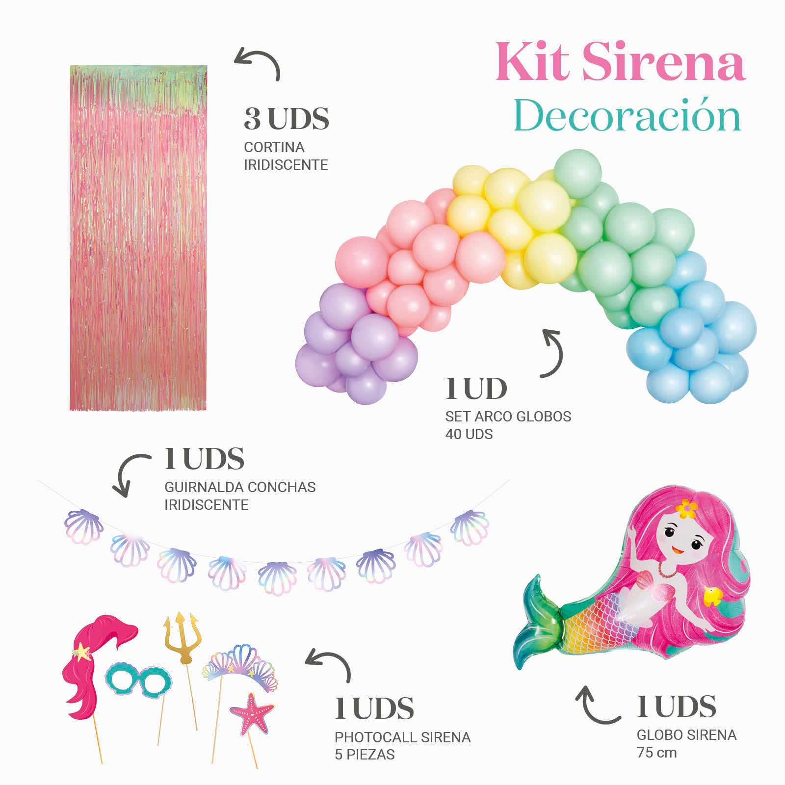 Kit Decoración Ambiente Sirena