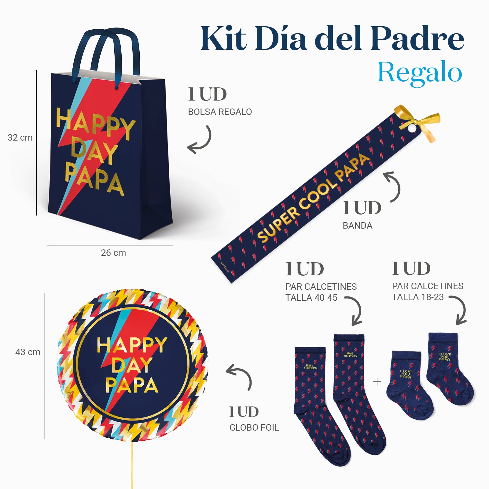 Kit cadeau sac de fête de père donc chaussettes