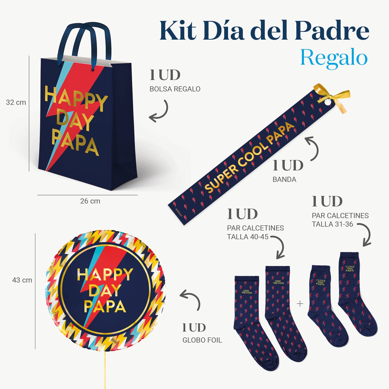 Kit cadeau sac de fête de père donc chaussettes