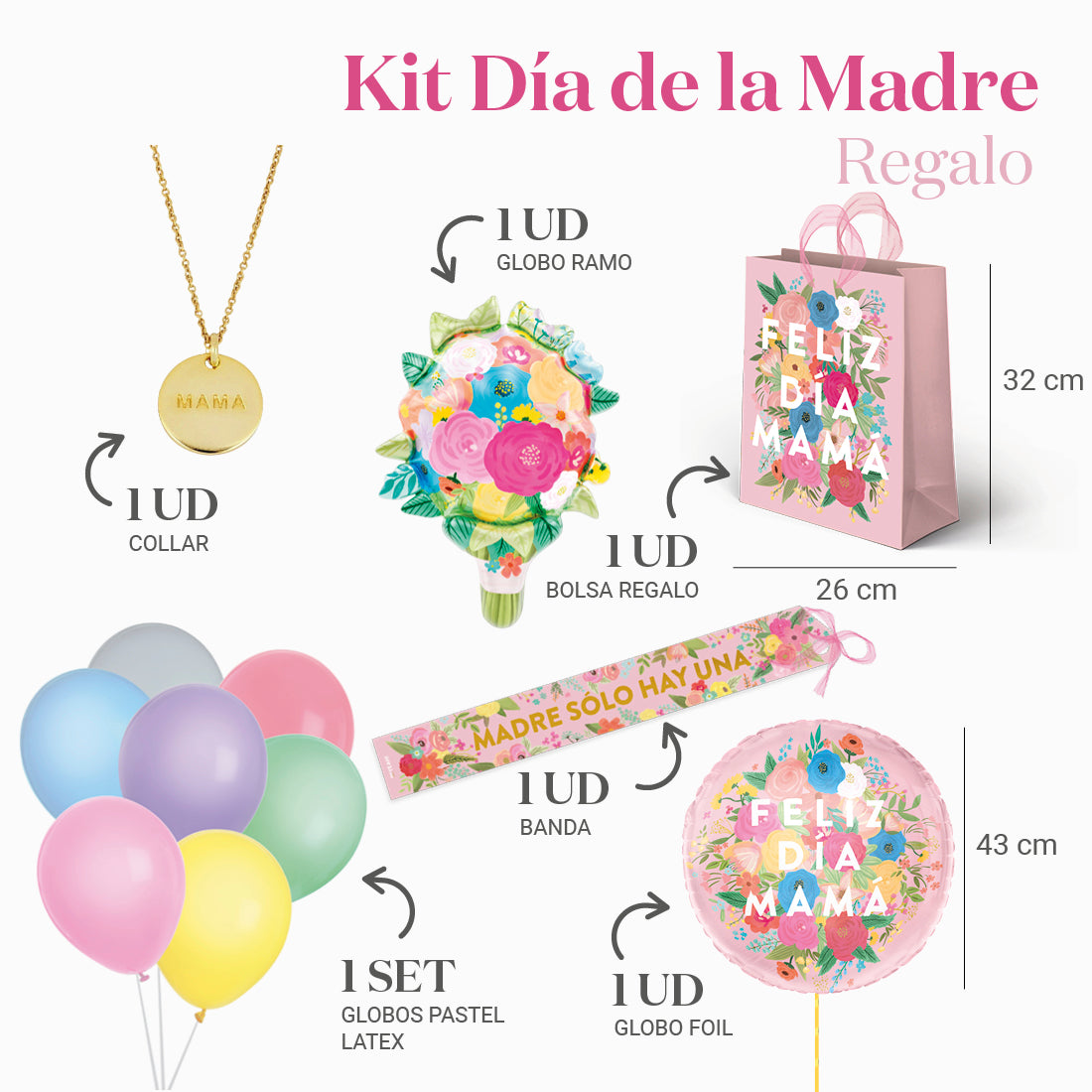 Kit Regalo Bolsa Día de la Madre Collar MAMA