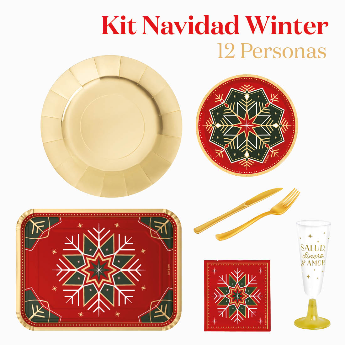 Grundlegende Wintertisch -Kit 12 Personen