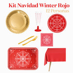 Kit de table d'hiver premium 12 personnes rouges