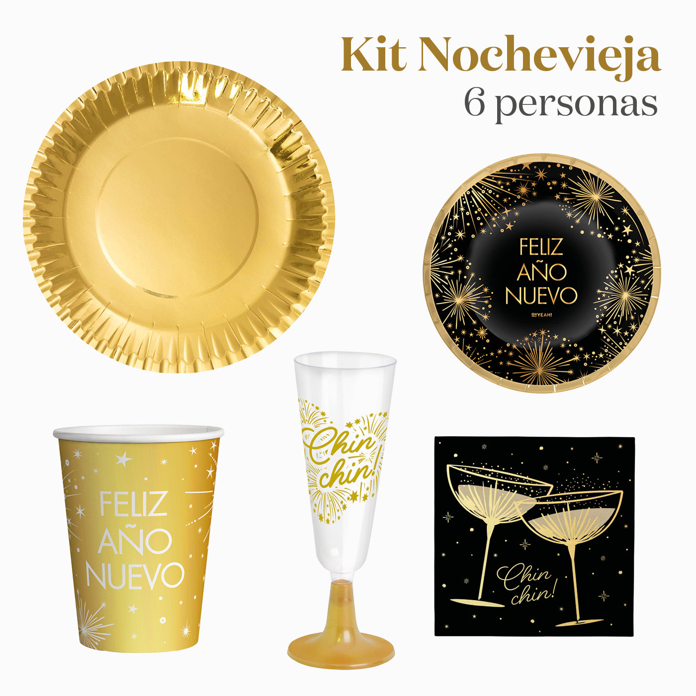 Kit Mesa Basic Nochevieja 6 Personas