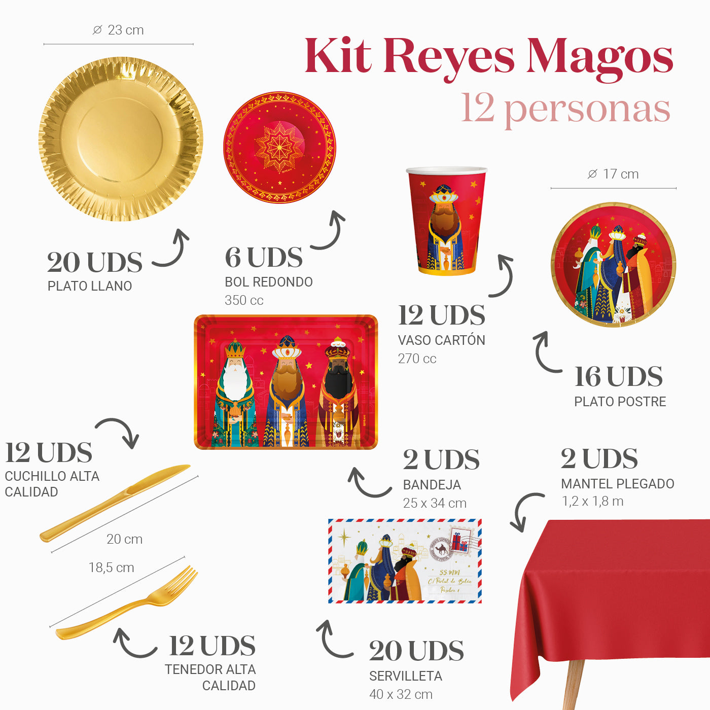 Mesum Table Kit Reyes Magos 12 people