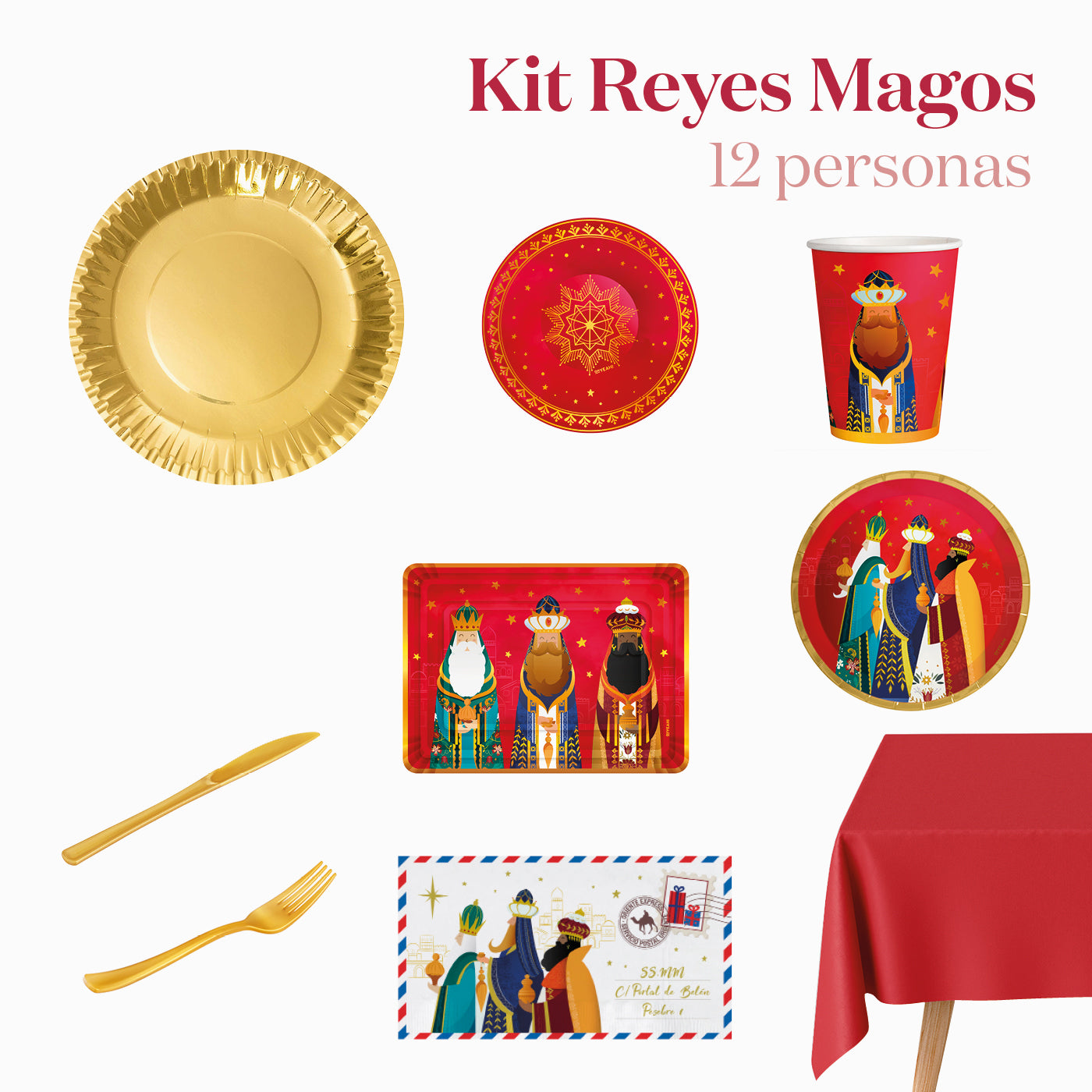 Kit Mesa Premium Reyes Magos 12 Personas