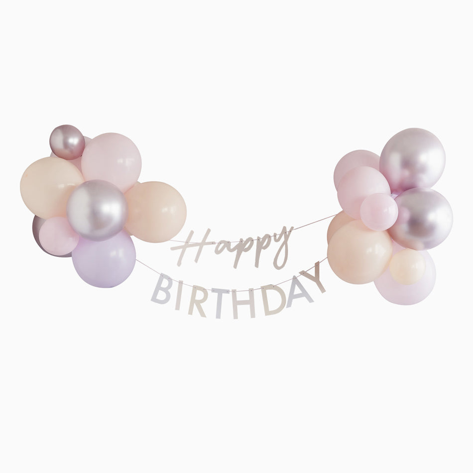 GUIRNALDA GLOBOS "HAppy Birthday" Pastel