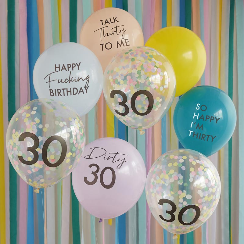 Multicolor 30 Birthday Balloon Kit