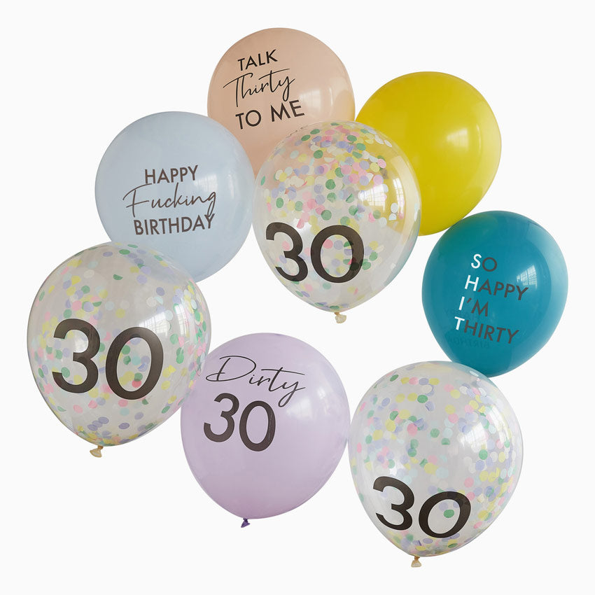 Multicolor 30 Birthday Balloon Kit