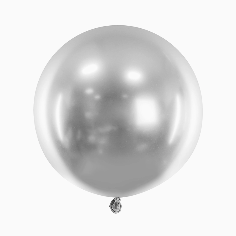 Globo Jumbo Metalizado Látex XL 60 cm Plata