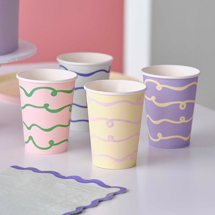 Pastel colored cardboard glass