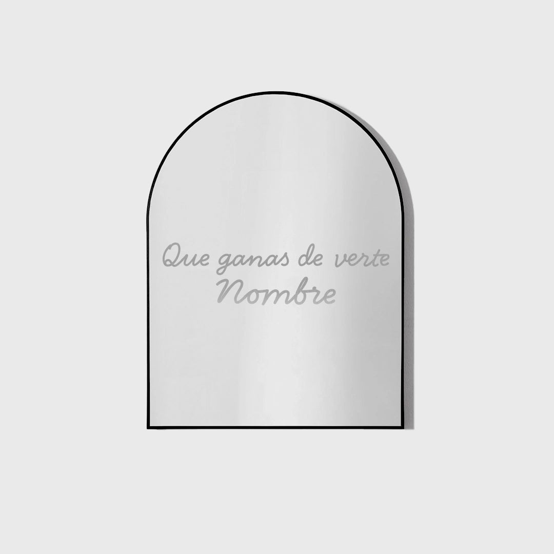 Vinilo Personalizado "Que Ganas de Verte" Espejo Plata