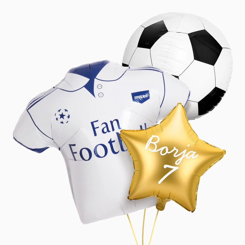 Set Balloos Fußball Custom White T -Shirt