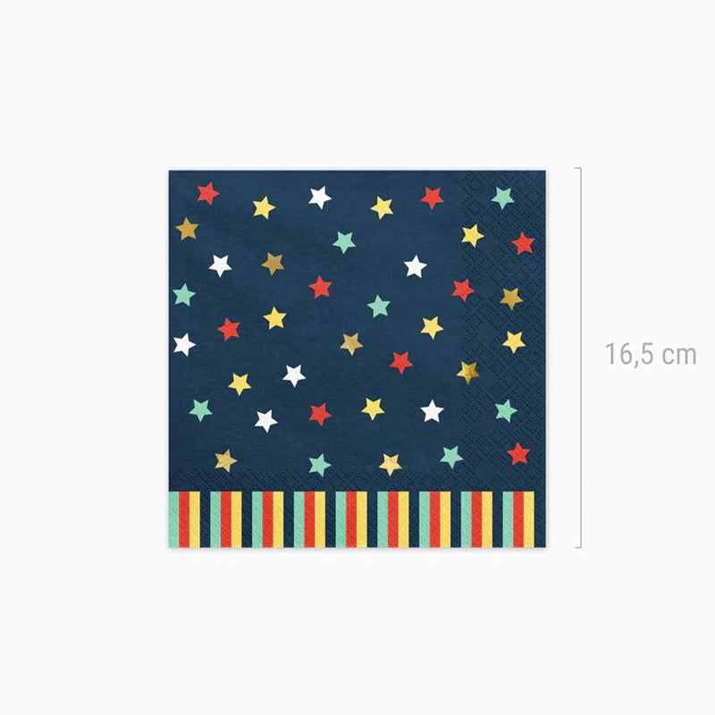 Squadre di carta 33x33 cm Navy Blue Stars