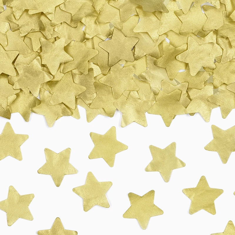 Cañón Confeti Estrellas 20 cm Metalizado Oro