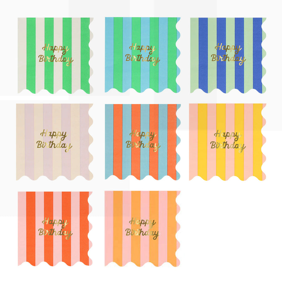 Papel napkin "Happy Birthday" 33x33 cm Sortid Colors Colors