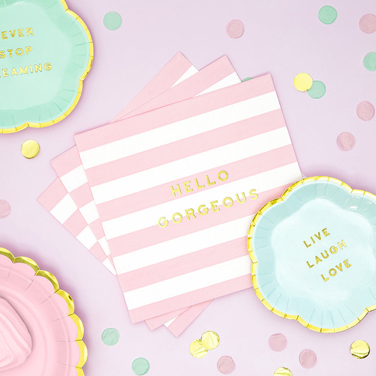 Ray paper napkins "hello gorgeous" pastel