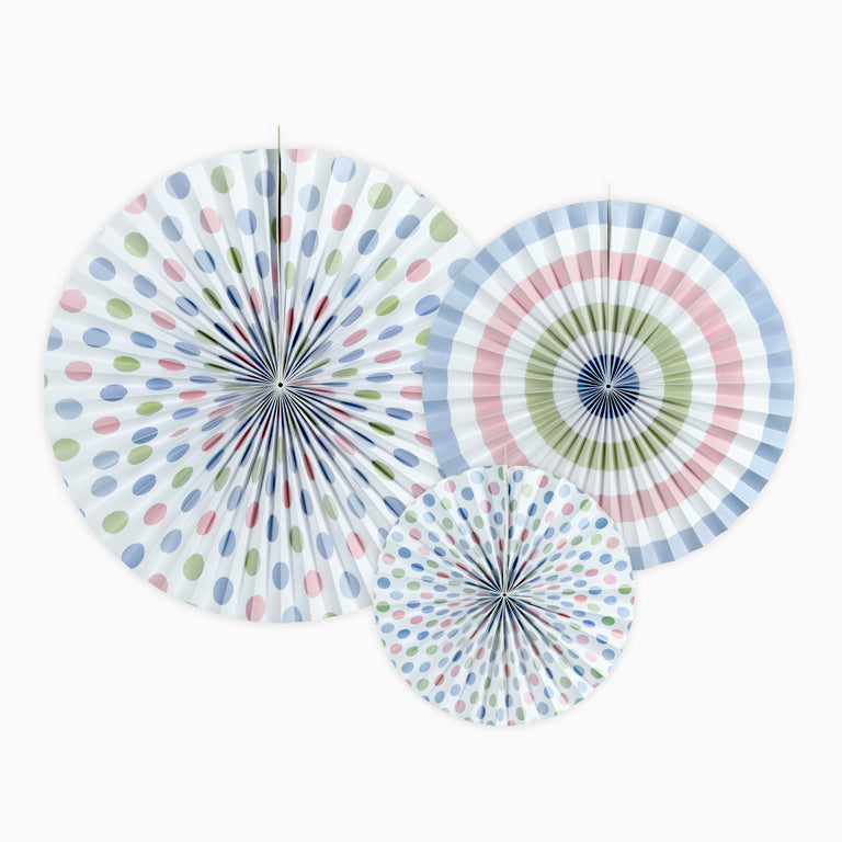 Multicolored fan set