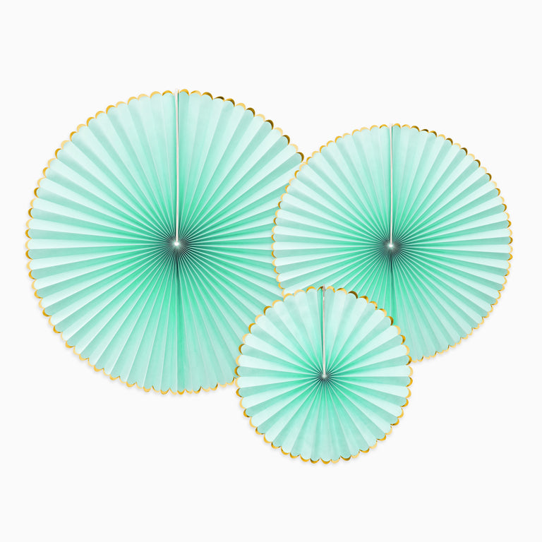 Mint green fan set