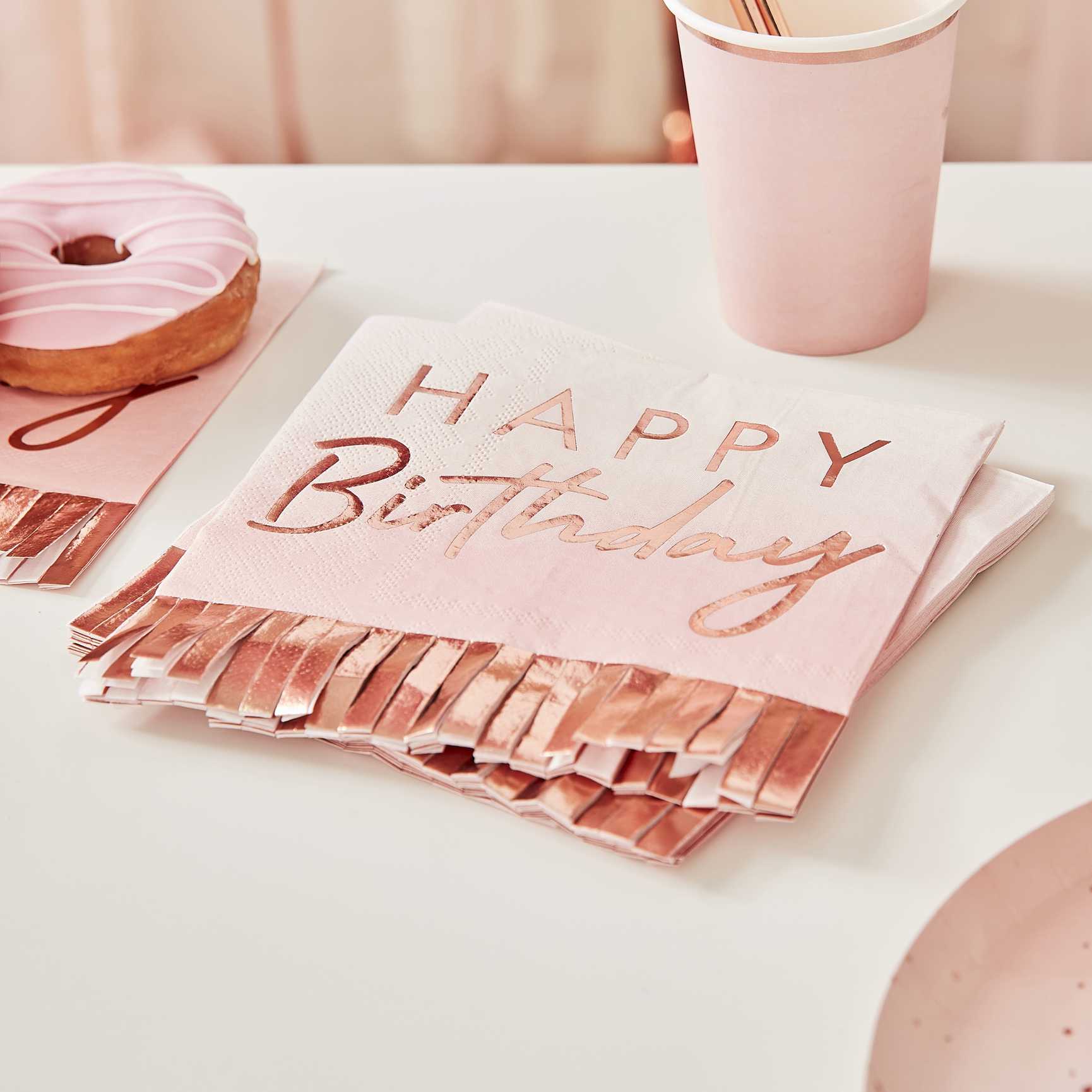 Napkins paper bangs "Happy Birthday"