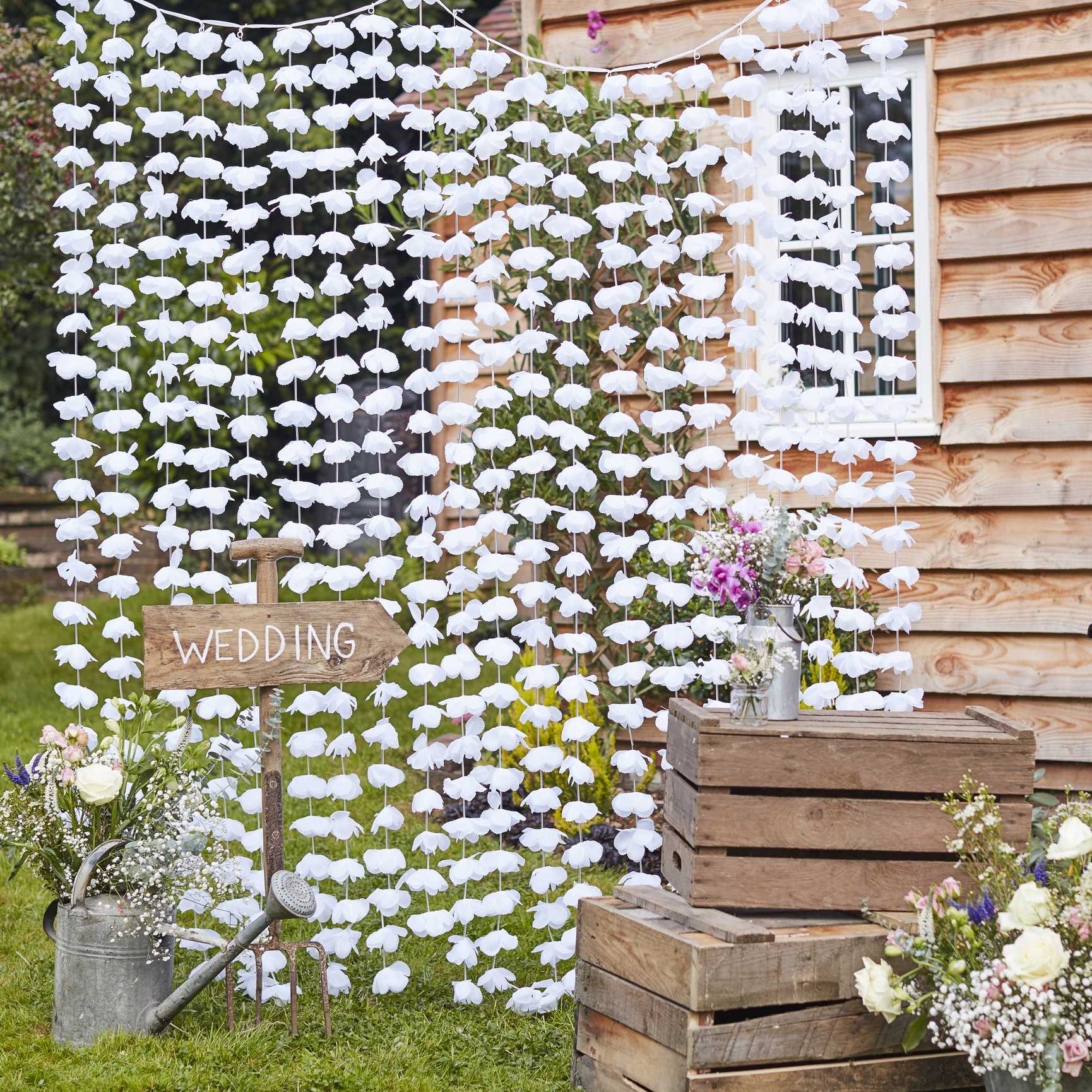 Premium Curtain of White Orchids