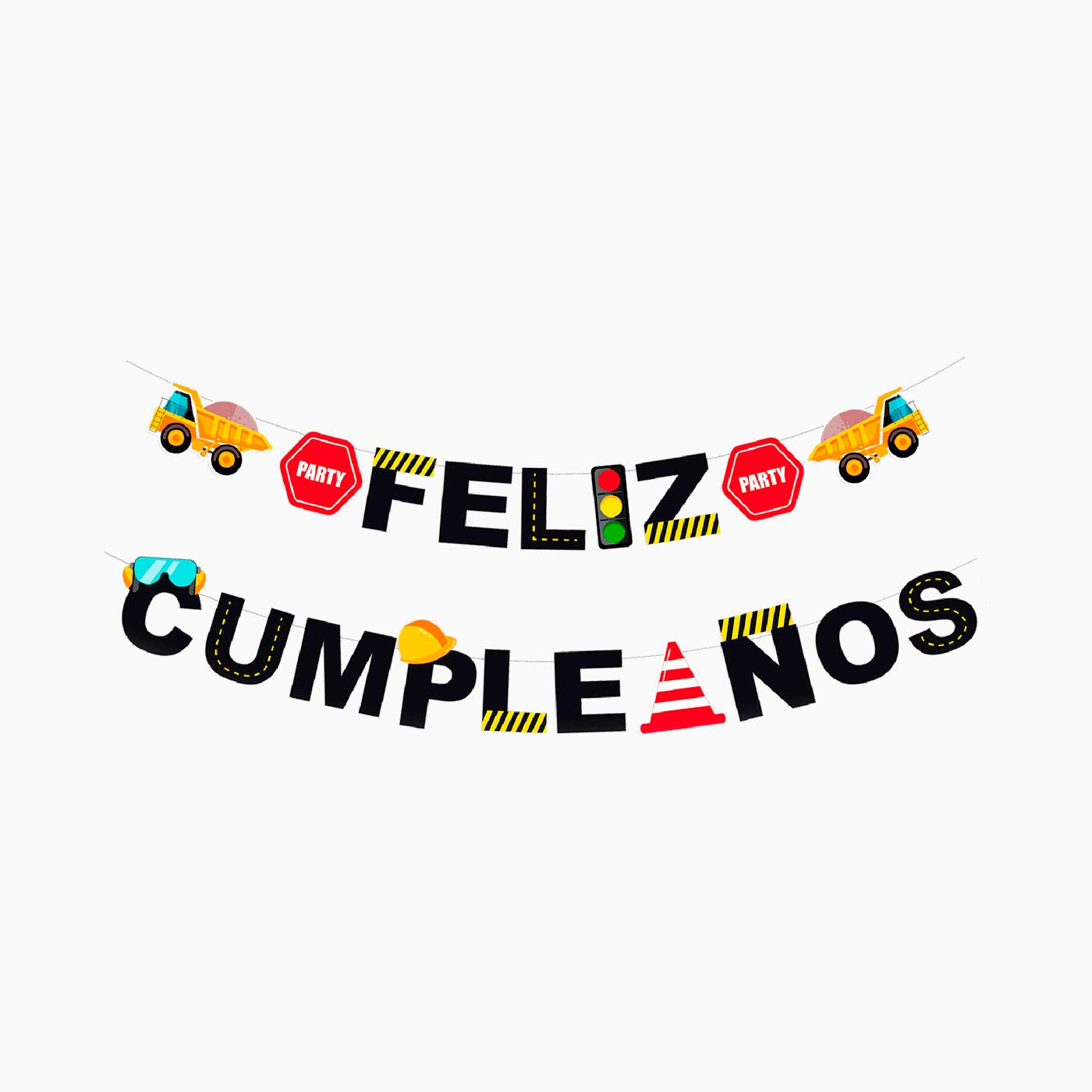 Guirnalda Construcción Feliz Cumpleaños