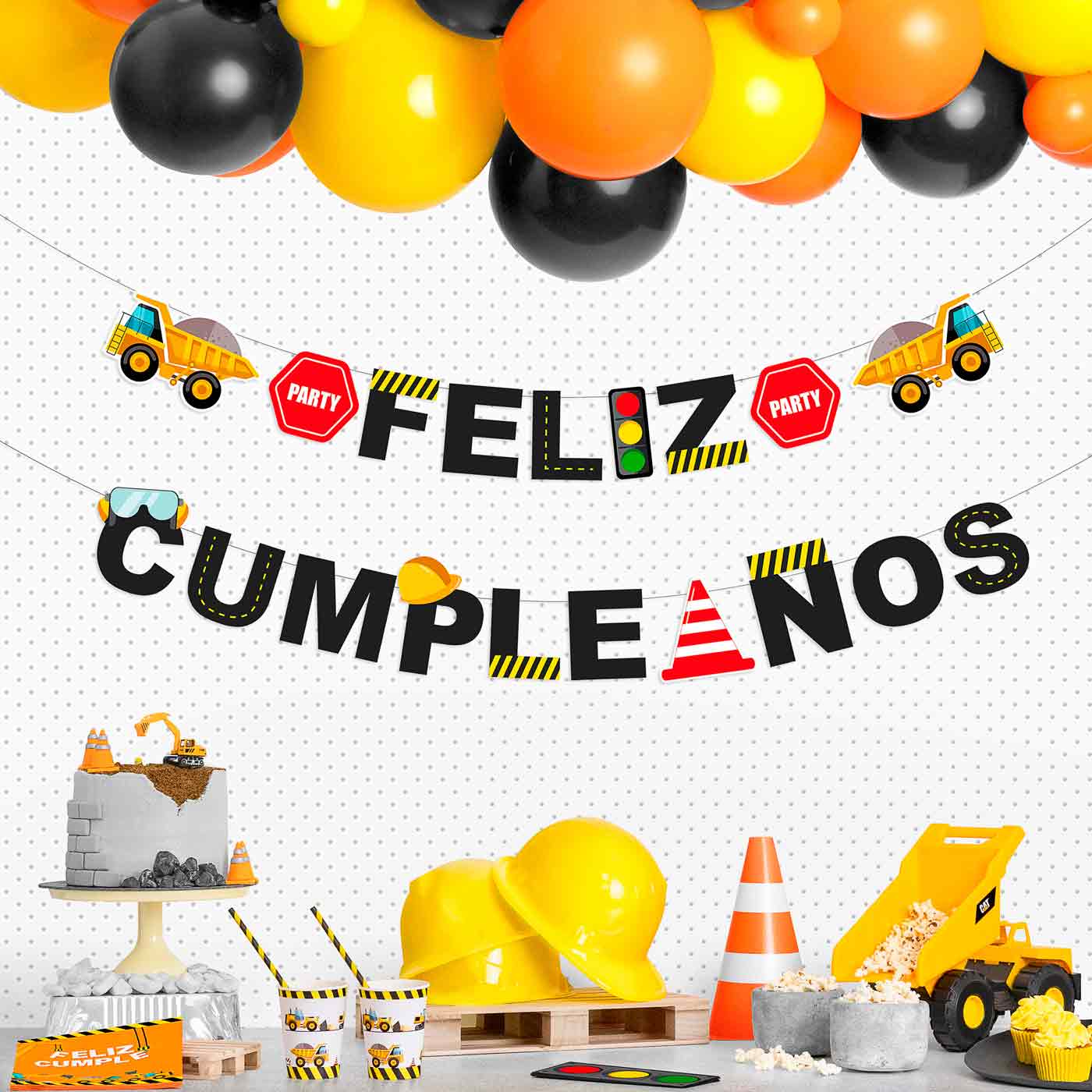 Guirnalda Construcción Feliz Cumpleaños