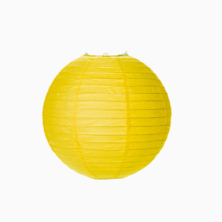 Lampada di sfera di carta media Ø35 cm giallo